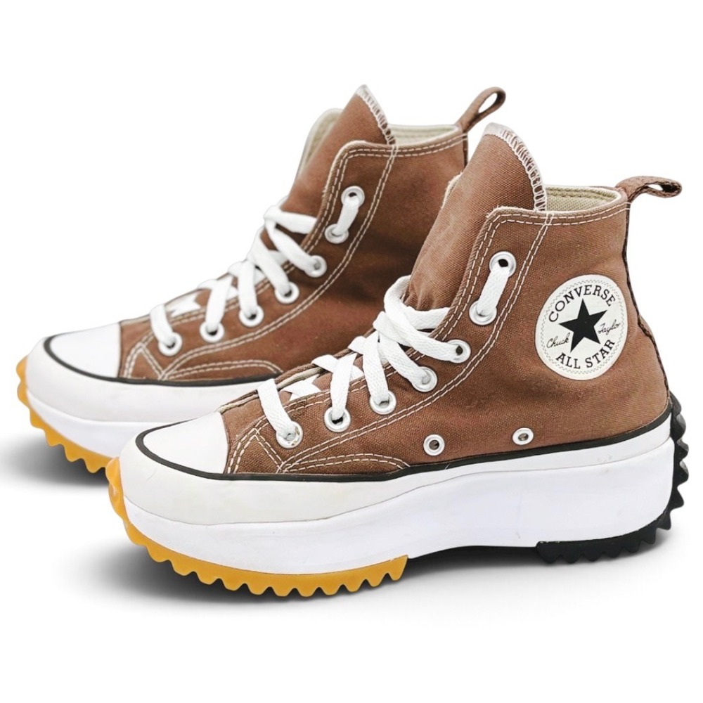 Converse Run Star Hike High Top Platform Shoes Brown Women's 6 Men's 4.5 A03061C